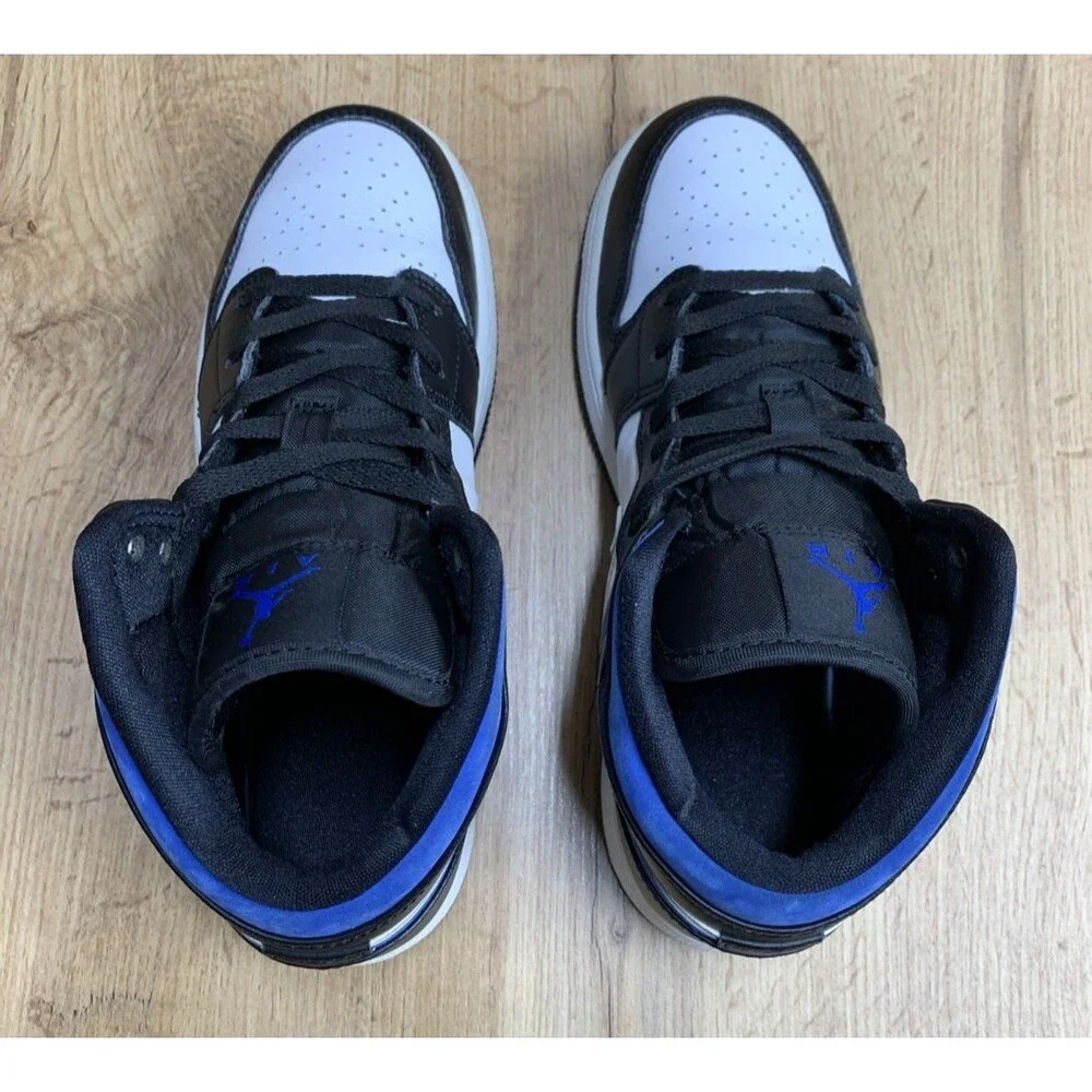 Nike Air Jordan 1 Retro Mid Racer Blue Black 554725-140 Sneakers Youth Size 6.5Y